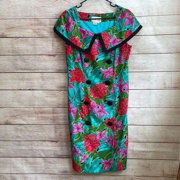 JOAN LESLIE Dresses & Skirts - VINTAGE JOAN LESLIE TROPICAL PRINT DRESS‎